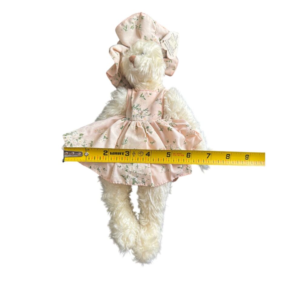 TY Collectible Nola Bear Plush Pink Floral‎ Dress And Hat Full Jointed 1993 - Picture 4 of 4
